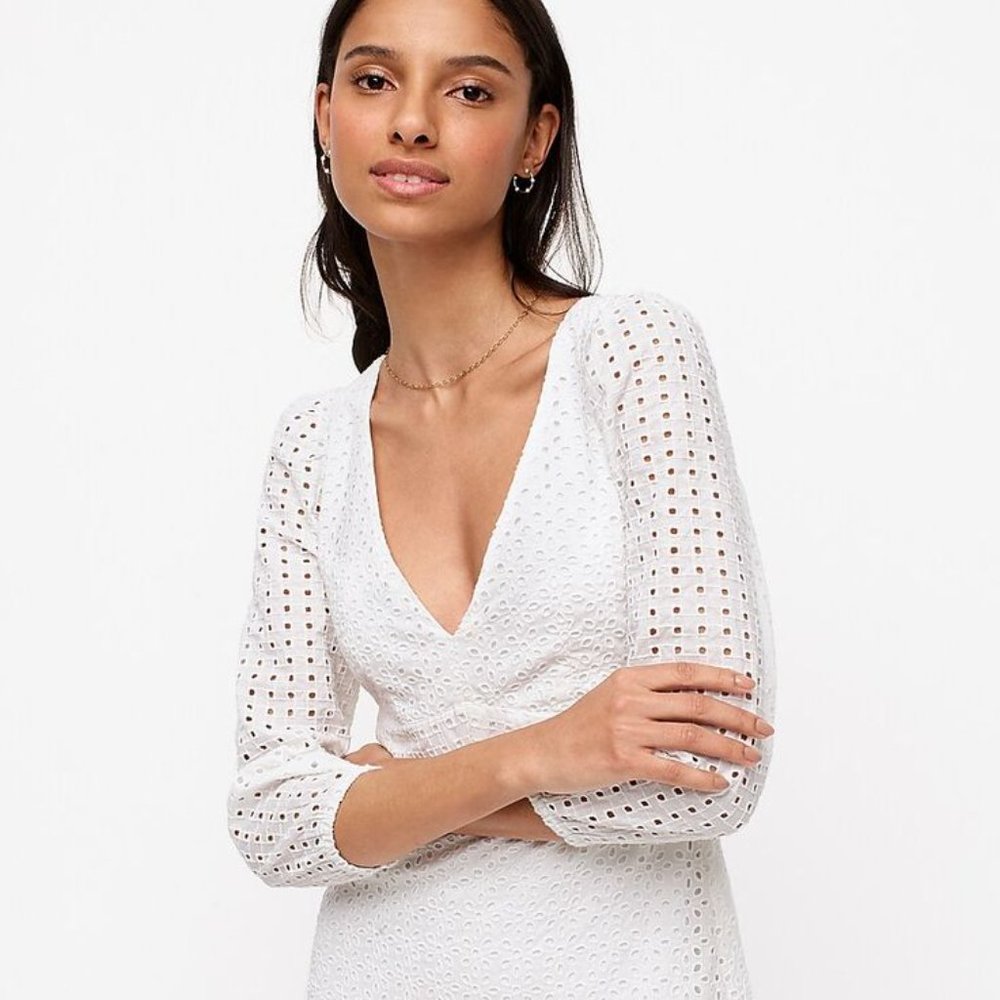 J. Crew Tiered Maxi Dress in Mixed Eyelet